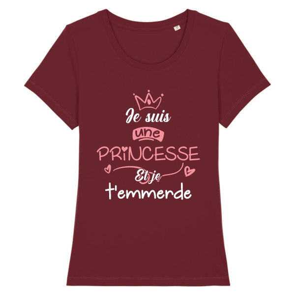 t-shirt princesse et je t’emmerde