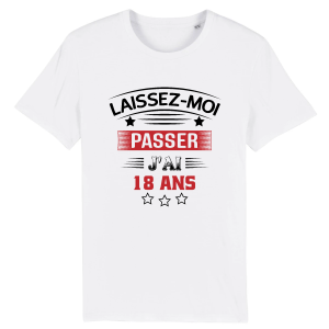tee-shirt 18 ans  laissez moi passer tee-shirt 18 ans  laissez moi passer