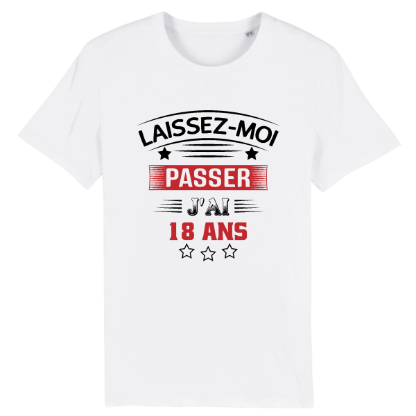 tee-shirt 18 ans  laissez moi passer