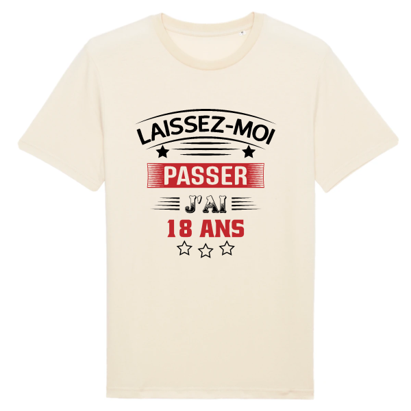 tee-shirt 18 ans  laissez moi passer