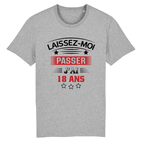 tee-shirt 18 ans  laissez moi passer