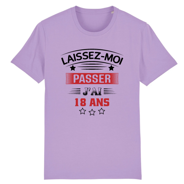 tee-shirt 18 ans  laissez moi passer