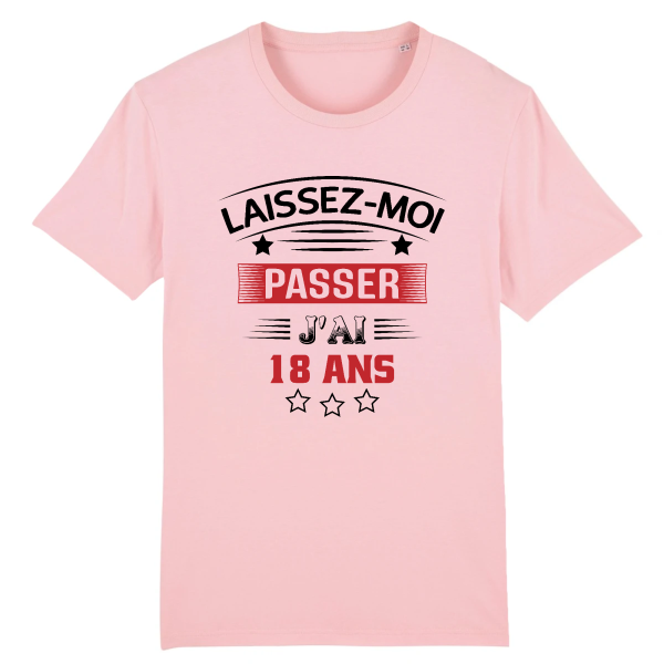 tee-shirt 18 ans  laissez moi passer