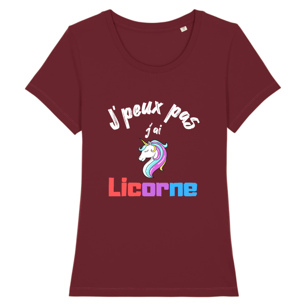 tee-shirt je peux pas j’ai licorne