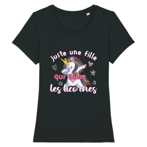tee-shirt une fille qui aime les licornes (DAB) tee-shirt une fille qui aime les licornes (DAB)