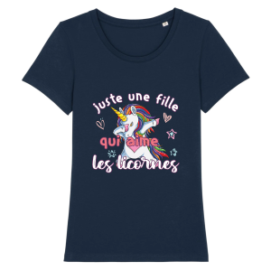 tee-shirt une fille qui aime les licornes (DAB) tee-shirt une fille qui aime les licornes (DAB)