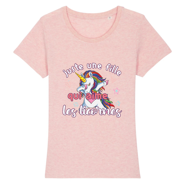 tee-shirt une fille qui aime les licornes (DAB)