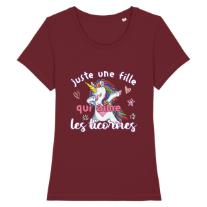 tee shirt une fille qui aime les licornes DAB 6