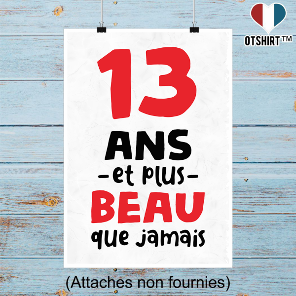 Affiche 13 ans et plus beau