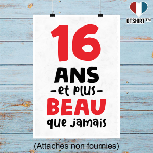 Affiche 16 ans et plus beau Affiche 16 ans et plus beau