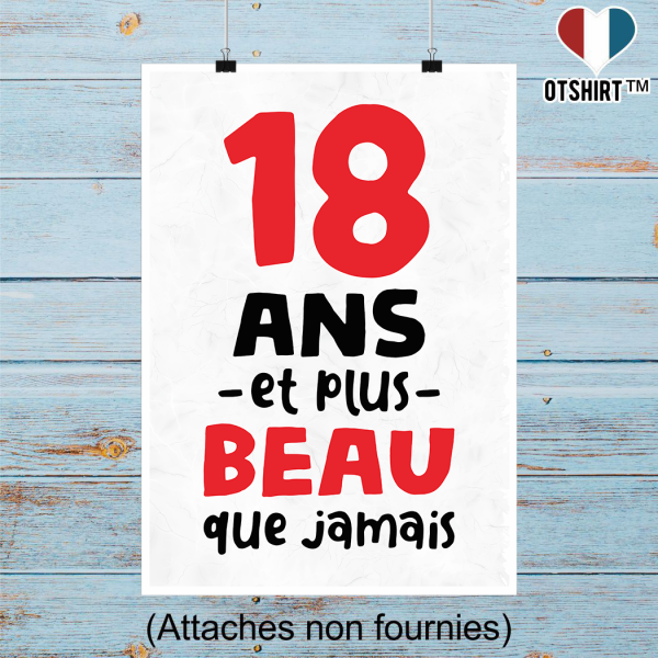 Affiche 18 ans et plus beau