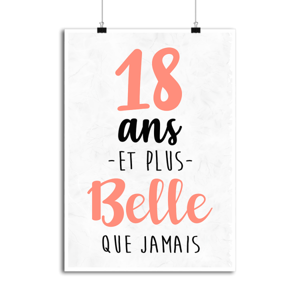 Affiche 18 ans et plus belle que jamais