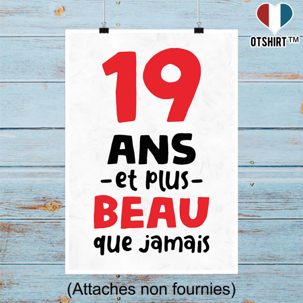 Affiche 19 ans et plus beau