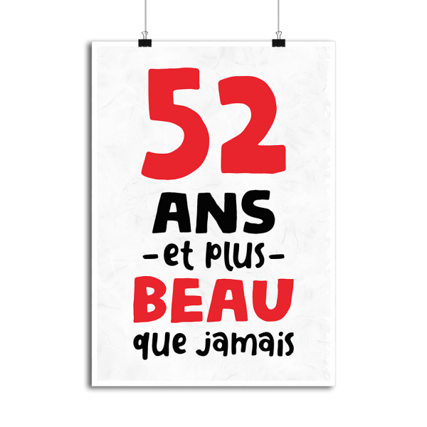 Affiche 52 ans et plus beau