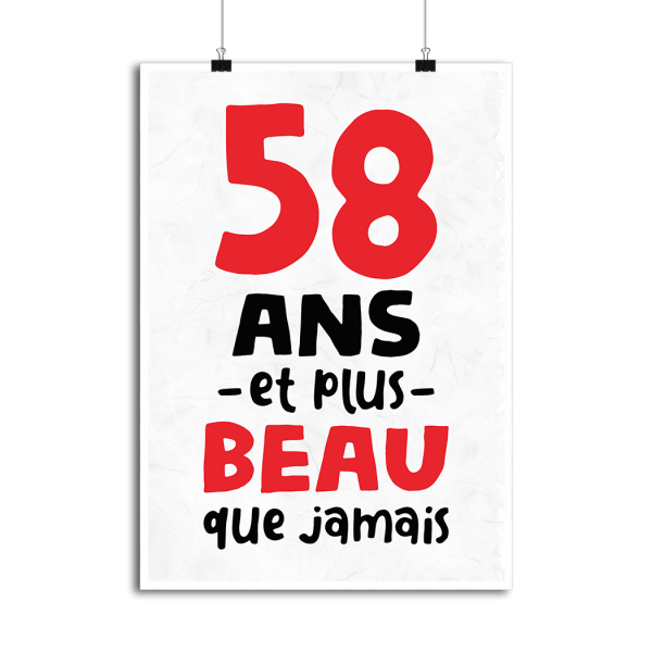 Affiche 58 ans et plus beau