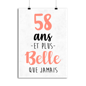 Affiche 58 ans et plus belle que jamais Affiche 58 ans et plus belle que jamais