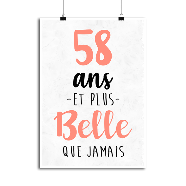 Affiche 58 ans et plus belle que jamais