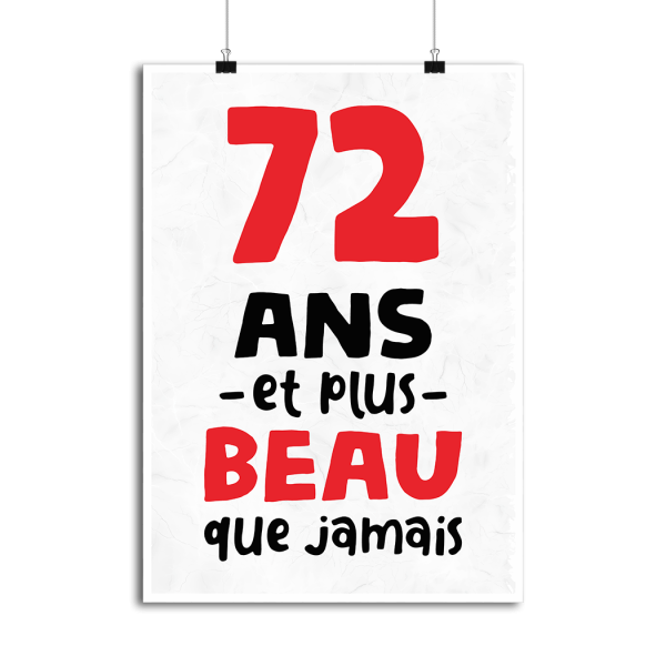 Affiche 72 ans et plus beau