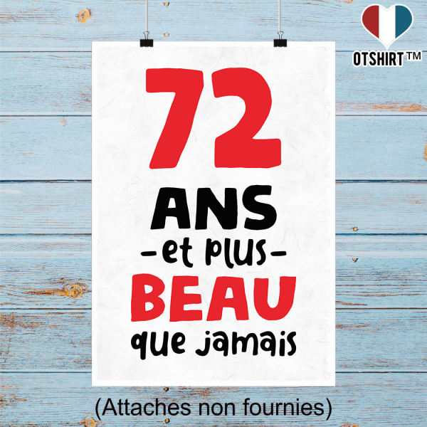 Affiche 72 ans et plus beau