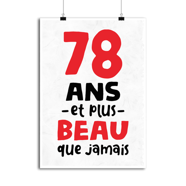 Affiche 78 ans et plus beau