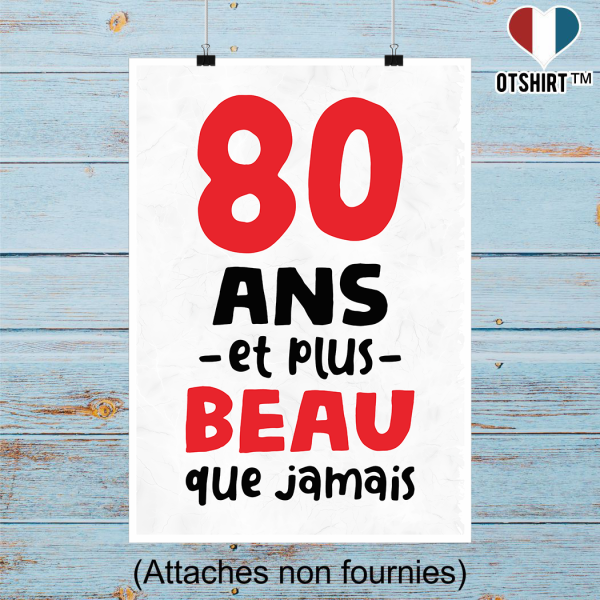 Affiche 80 ans et plus beau