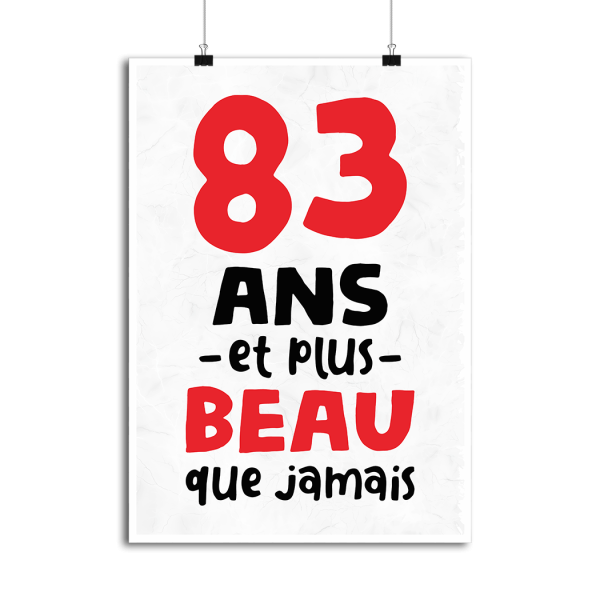 Affiche 83 ans et plus beau