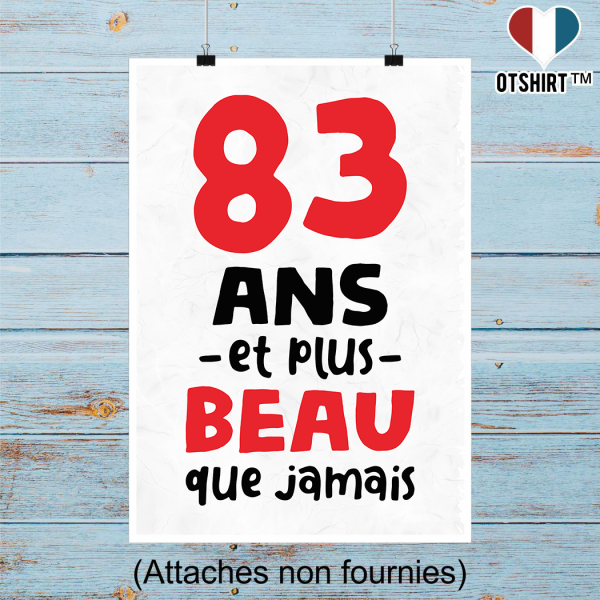 Affiche 83 ans et plus beau