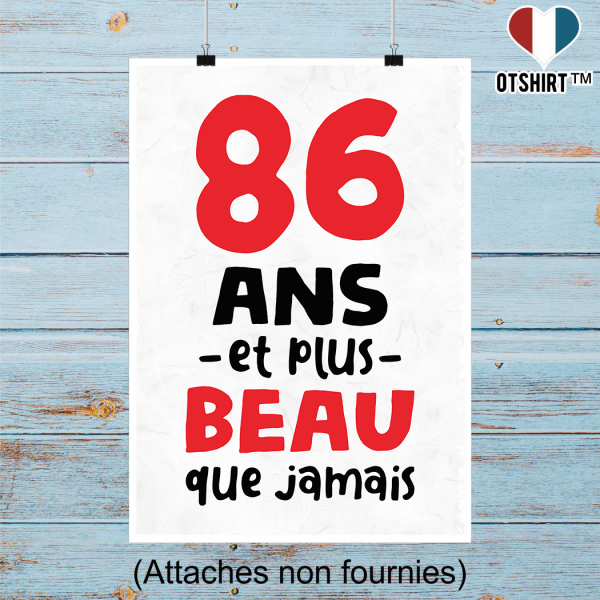 Affiche 86 ans et plus beau