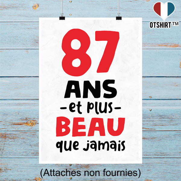 Affiche 87 ans et plus beau