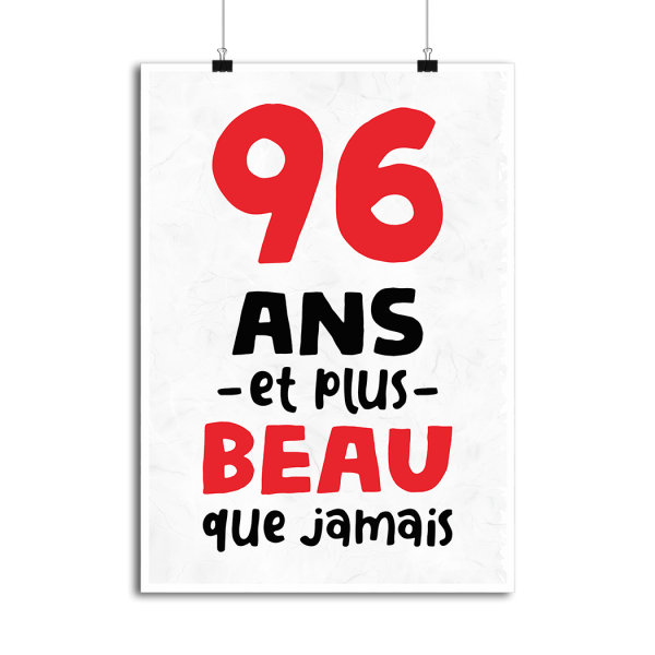 Affiche 96 ans et plus beau