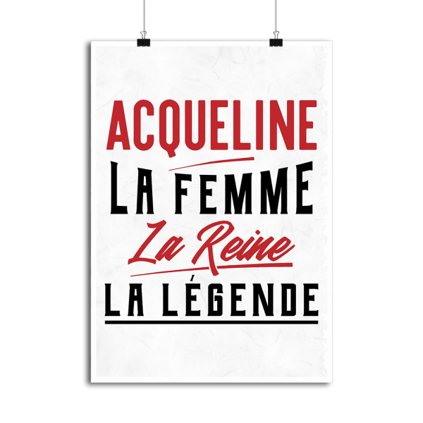 Affiche acqueline la femme la reine la legende