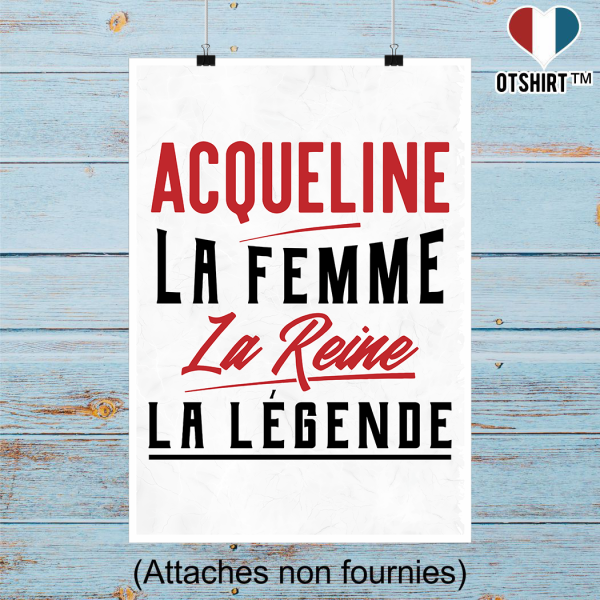 Affiche acqueline la femme la reine la legende