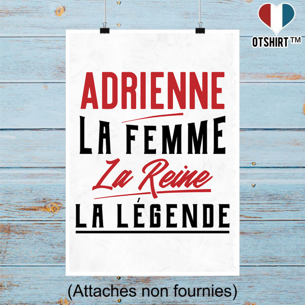 Affiche adrienne la femme la reine la legende