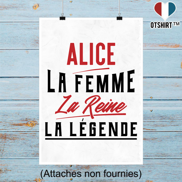 Affiche alice la femme la reine la legende