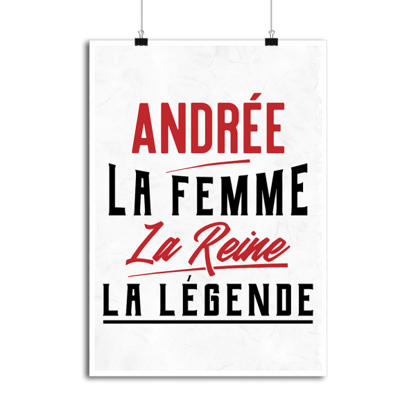 Affiche andree la femme la reine la legende