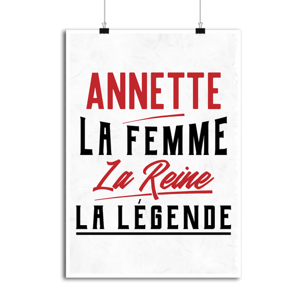 Affiche annette la femme la reine la legende