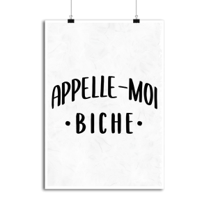 Affiche appelle moi biche Affiche appelle moi biche