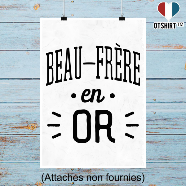 Affiche beau-frere en or