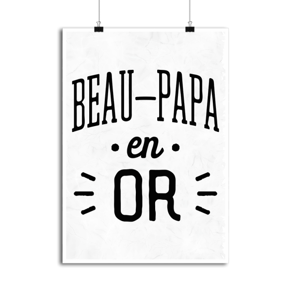 Affiche beau-papa en or