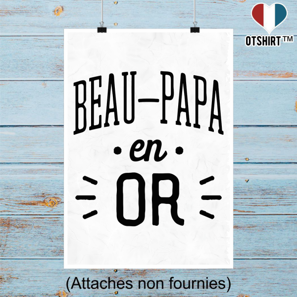 Affiche beau-papa en or