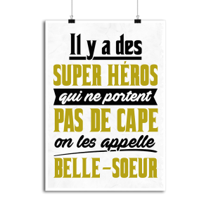 Affiche belle-soeur super hero Affiche belle-soeur super hero