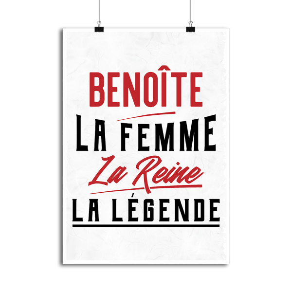 Affiche benoite la femme la reine la legende