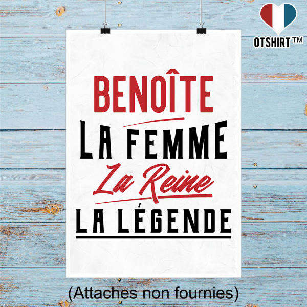 Affiche benoite la femme la reine la legende