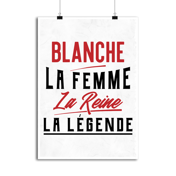 Affiche blanche la femme la reine la legende