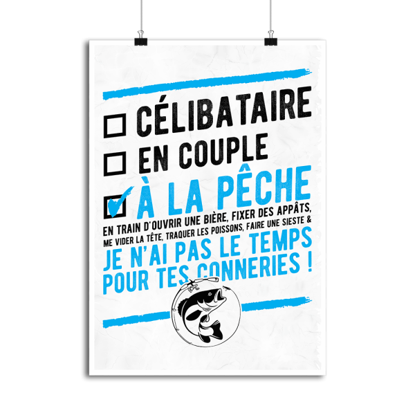 Affiche celibataire a la peche