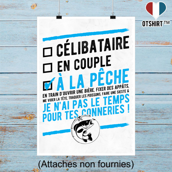 Affiche celibataire a la peche