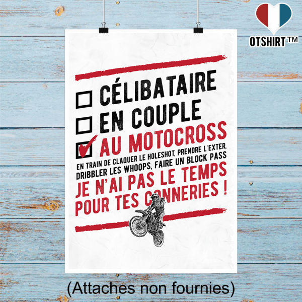 Affiche celibataire au motocross