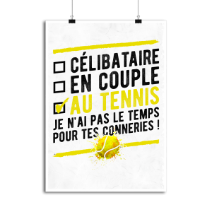 Affiche celibataire au tennis Affiche celibataire au tennis