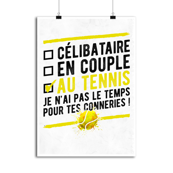 Affiche celibataire au tennis