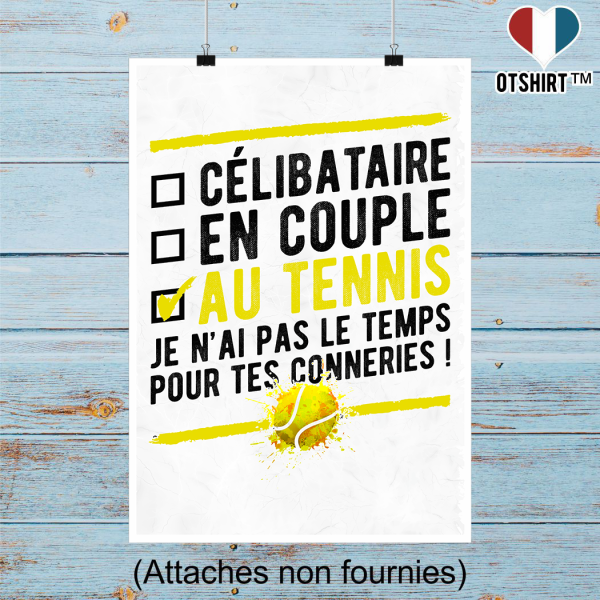 Affiche celibataire au tennis